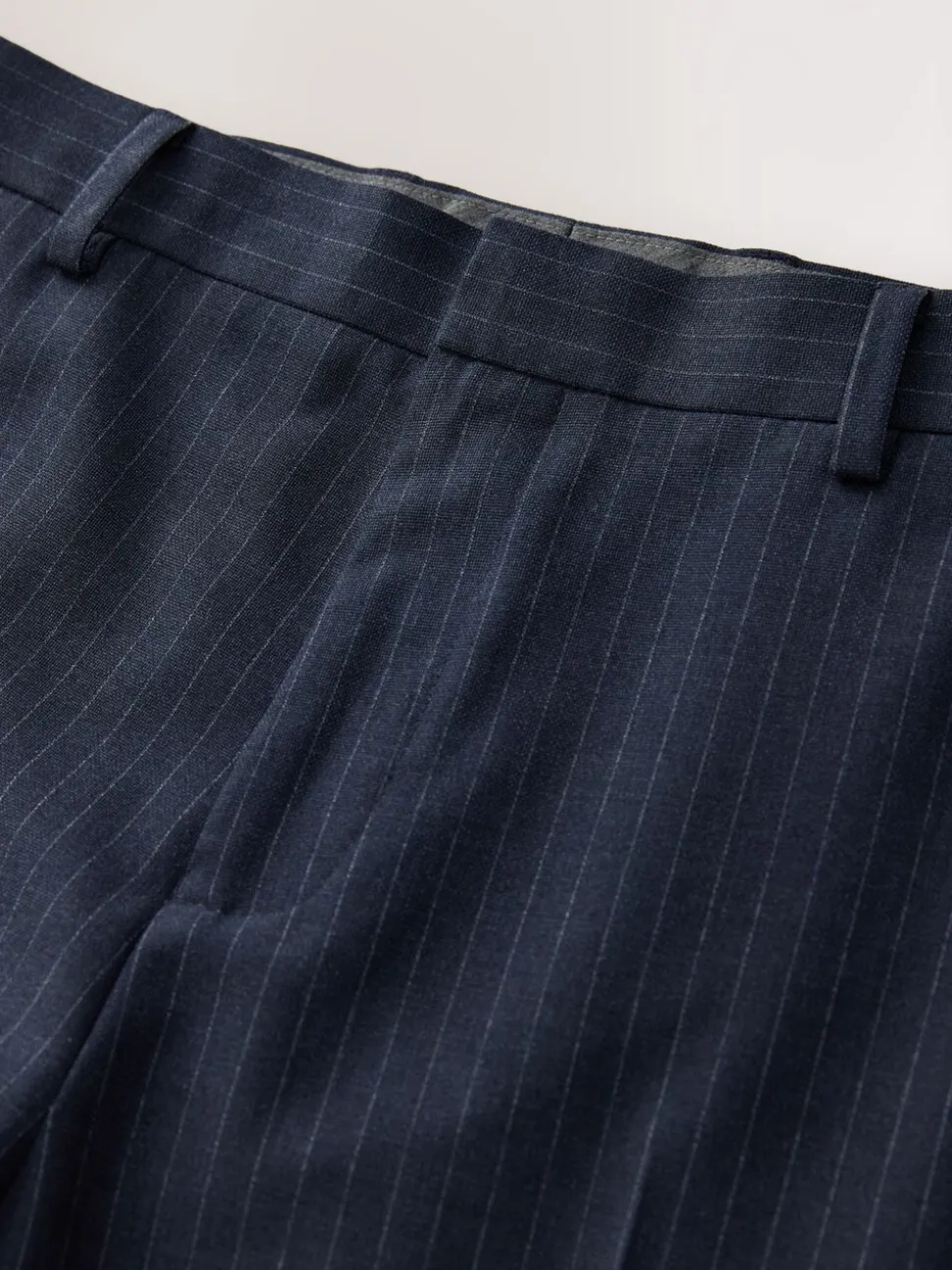 Navy Blue Muscle Fit Motionflex Stretch Stripe Suit Trousers