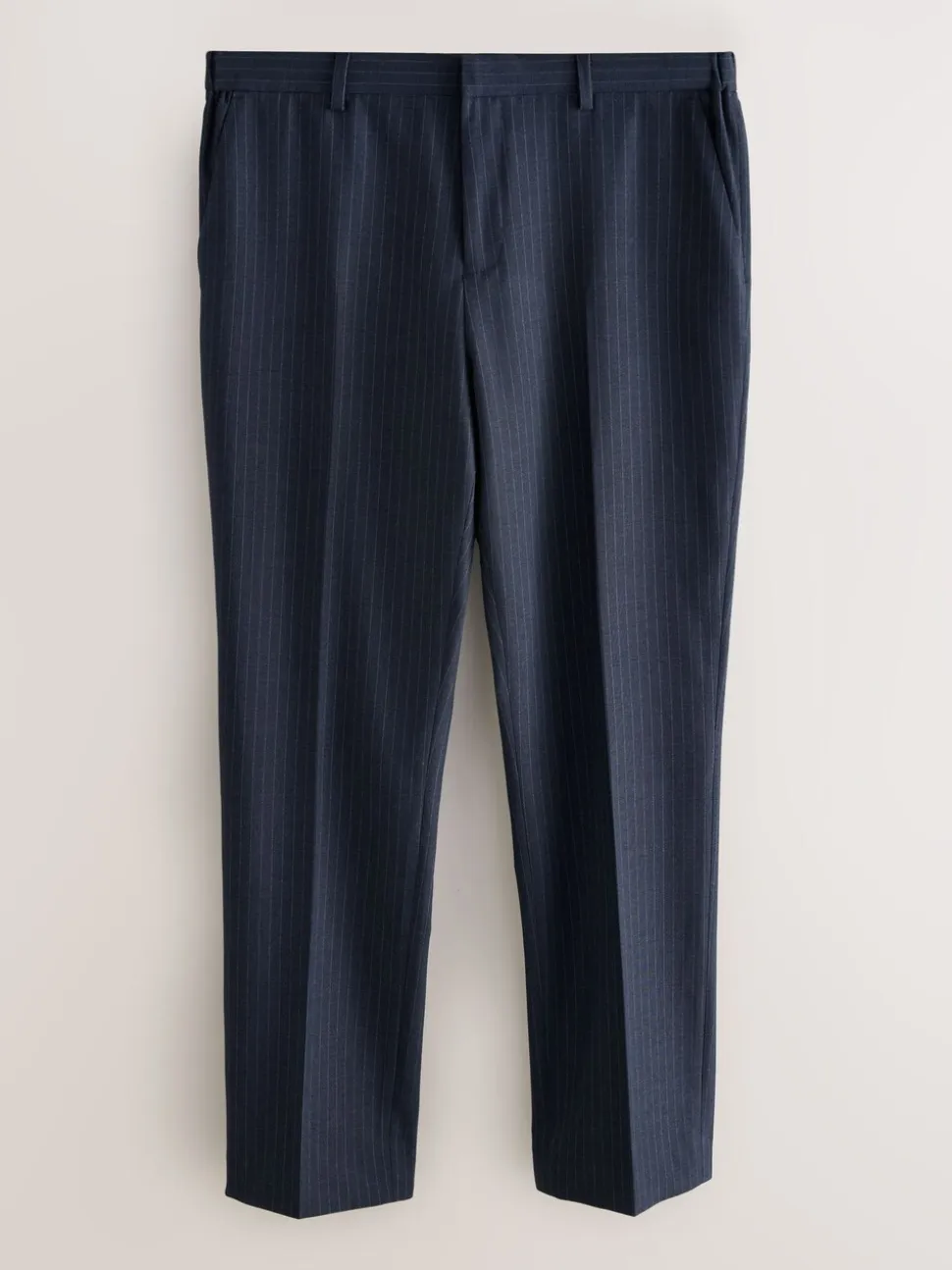 Navy Blue Muscle Fit Motionflex Stretch Stripe Suit Trousers
