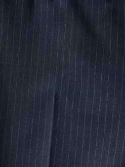 Navy Blue Muscle Fit Motionflex Stretch Stripe Suit Trousers