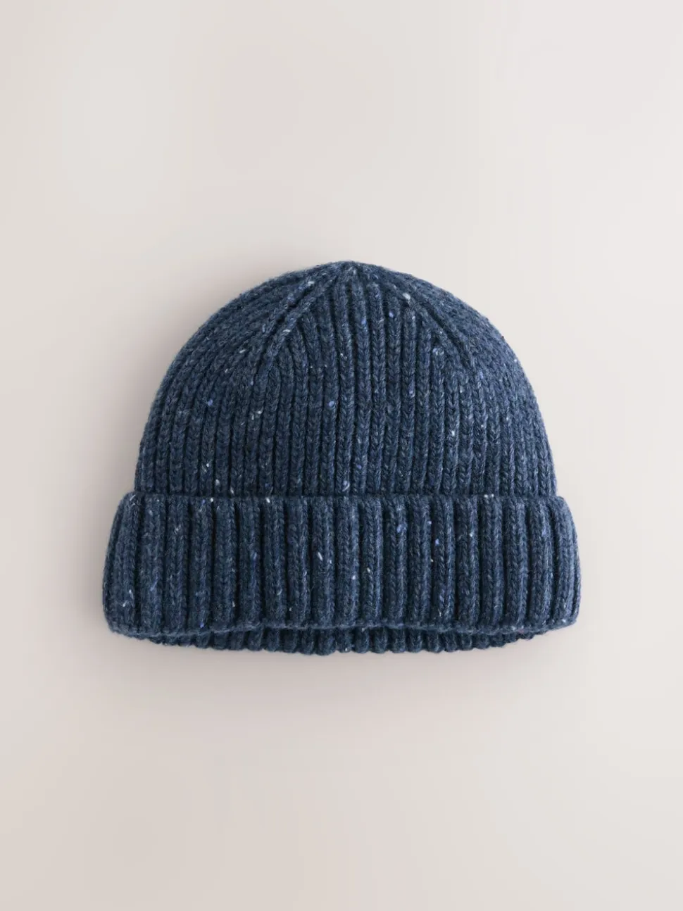 Navy Blue Neppy Twist Beanie Hat