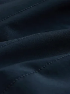 Navy Blue Non-Hooded Hybrid Full Zip Jacket