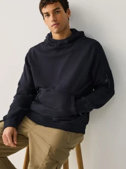 Navy Blue Overhead Hoodie Utility