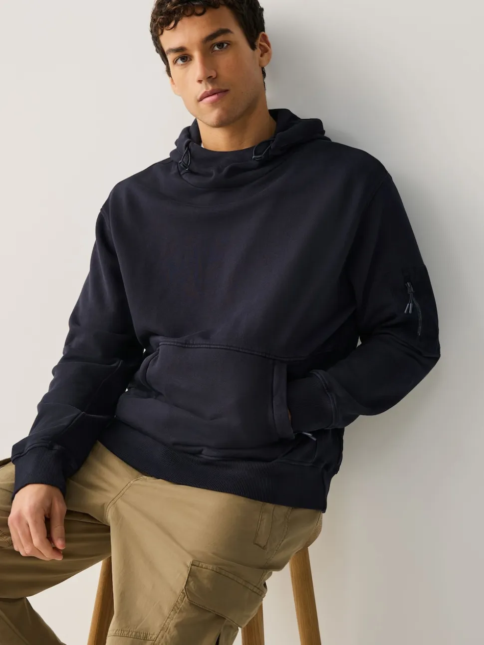 Navy Blue Overhead Hoodie Utility