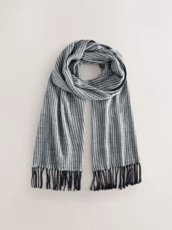 Navy Blue Pinstripe Woven Scarf