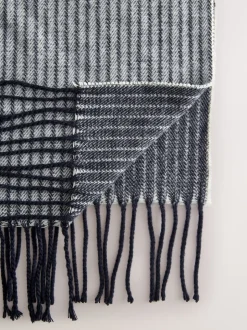 Navy Blue Pinstripe Woven Scarf