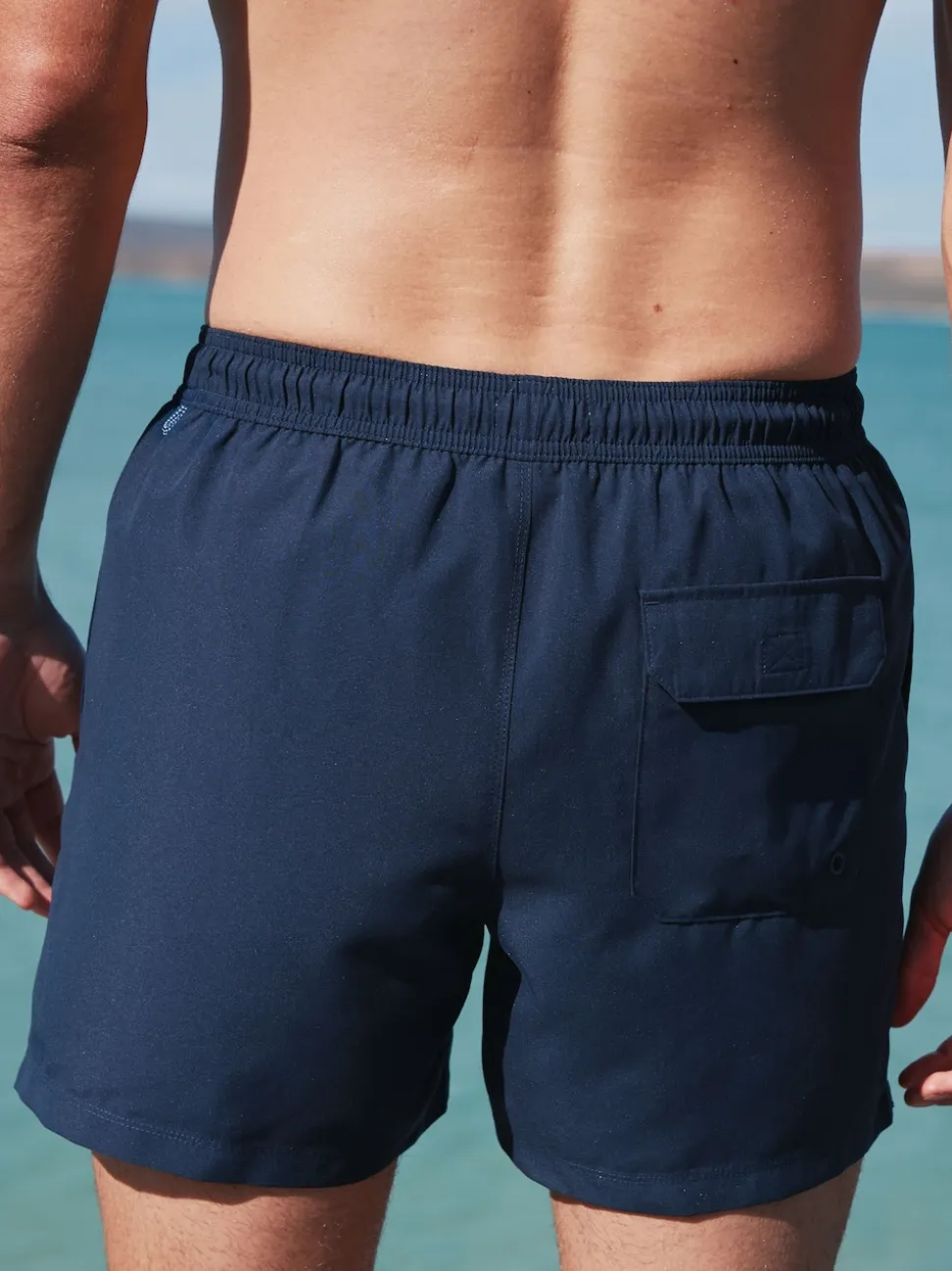 Navy Blue Plain Essential Swim Shorts