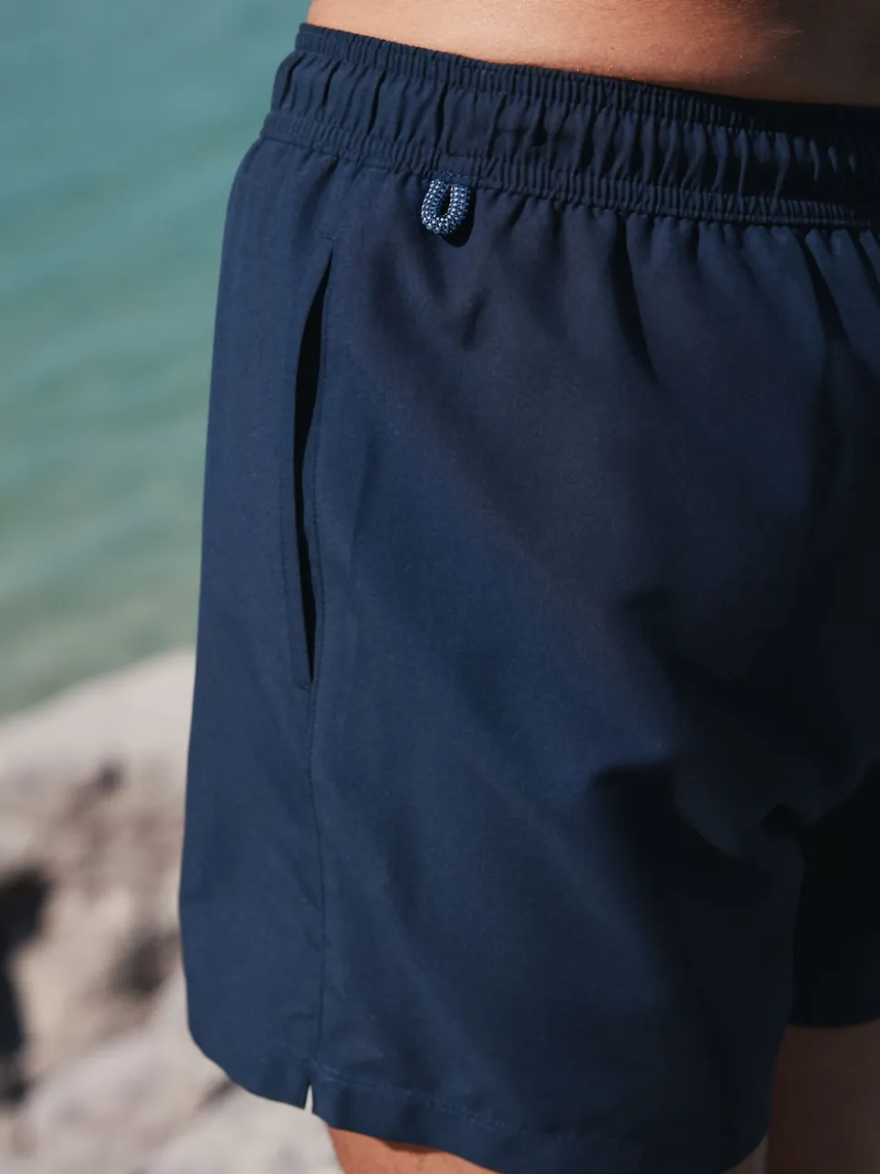 Navy Blue Plain Essential Swim Shorts