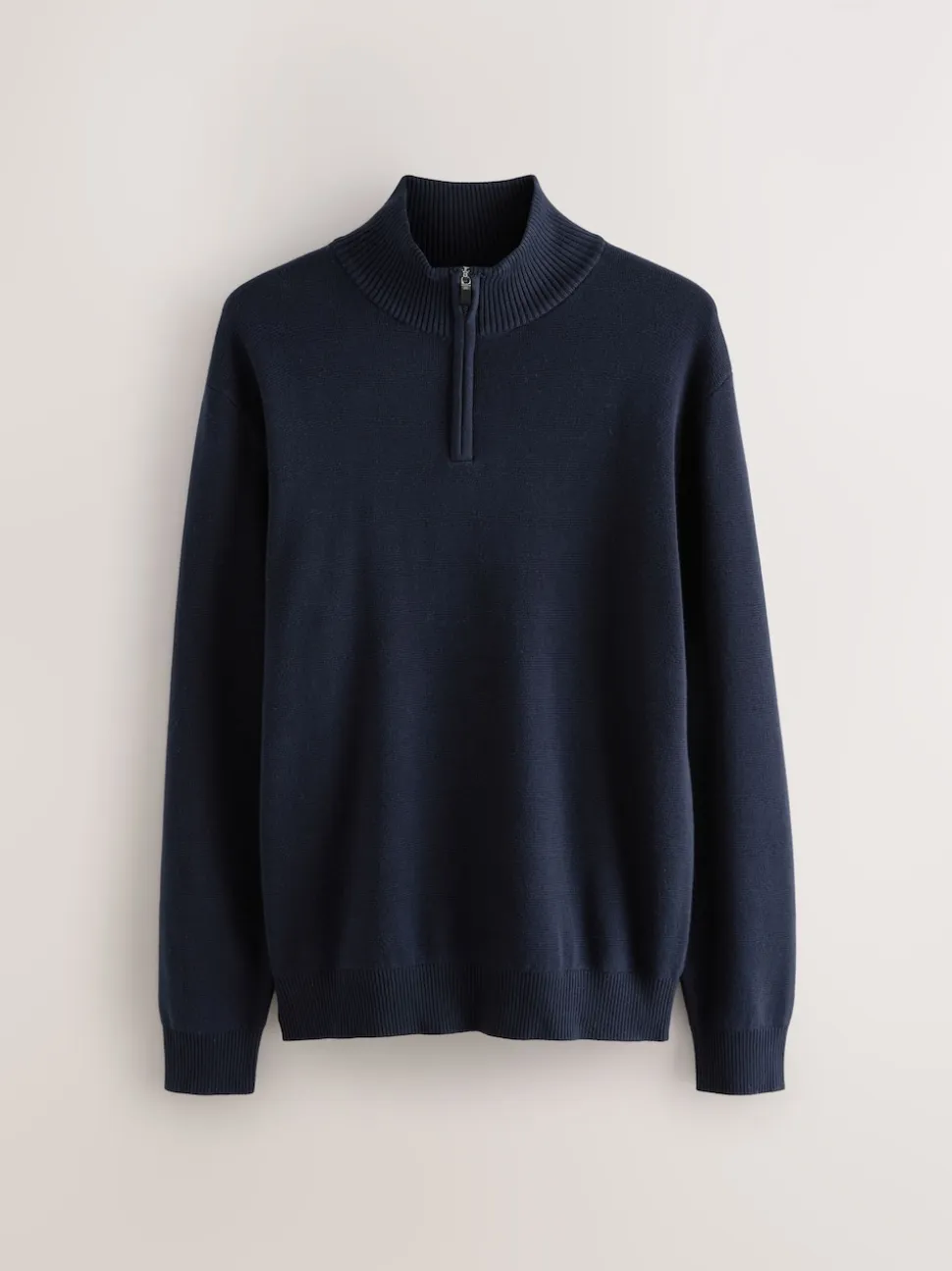 Navy Blue Plain N.Premium Regular Fit 100% Cotton Premium Quarter Zip Jumper