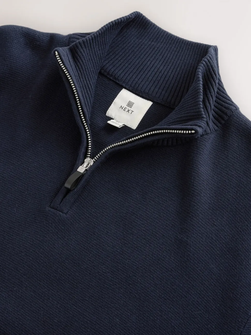Navy Blue Plain N.Premium Regular Fit 100% Cotton Premium Quarter Zip Jumper