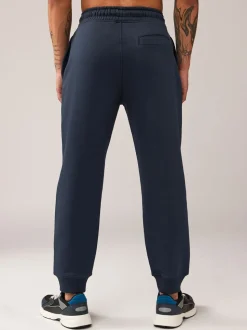 Navy Blue Regular Fit Cotton Rich Jersey Joggers