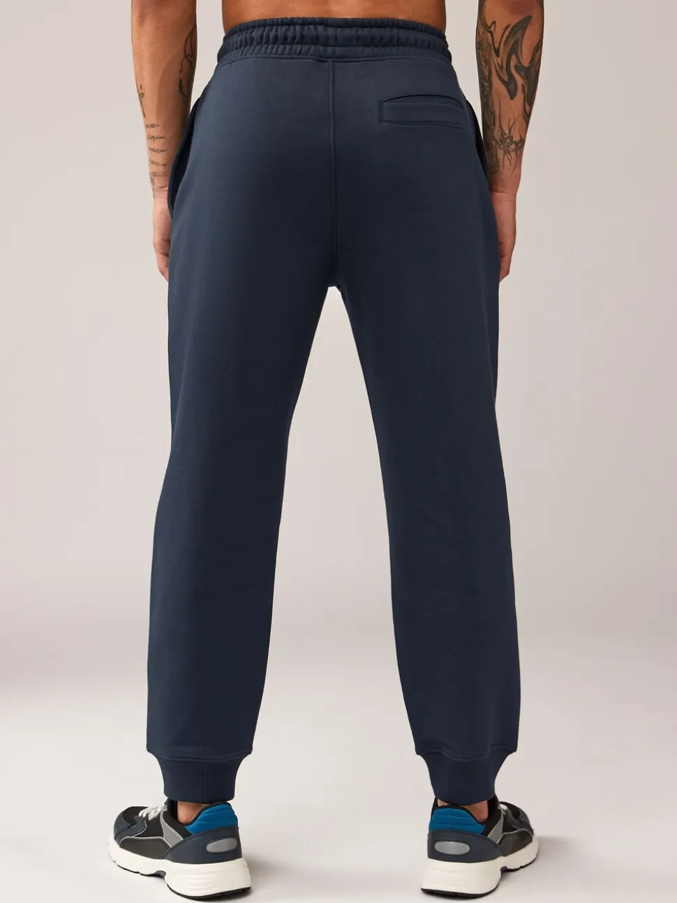 Navy Blue Regular Fit Cotton Rich Jersey Joggers