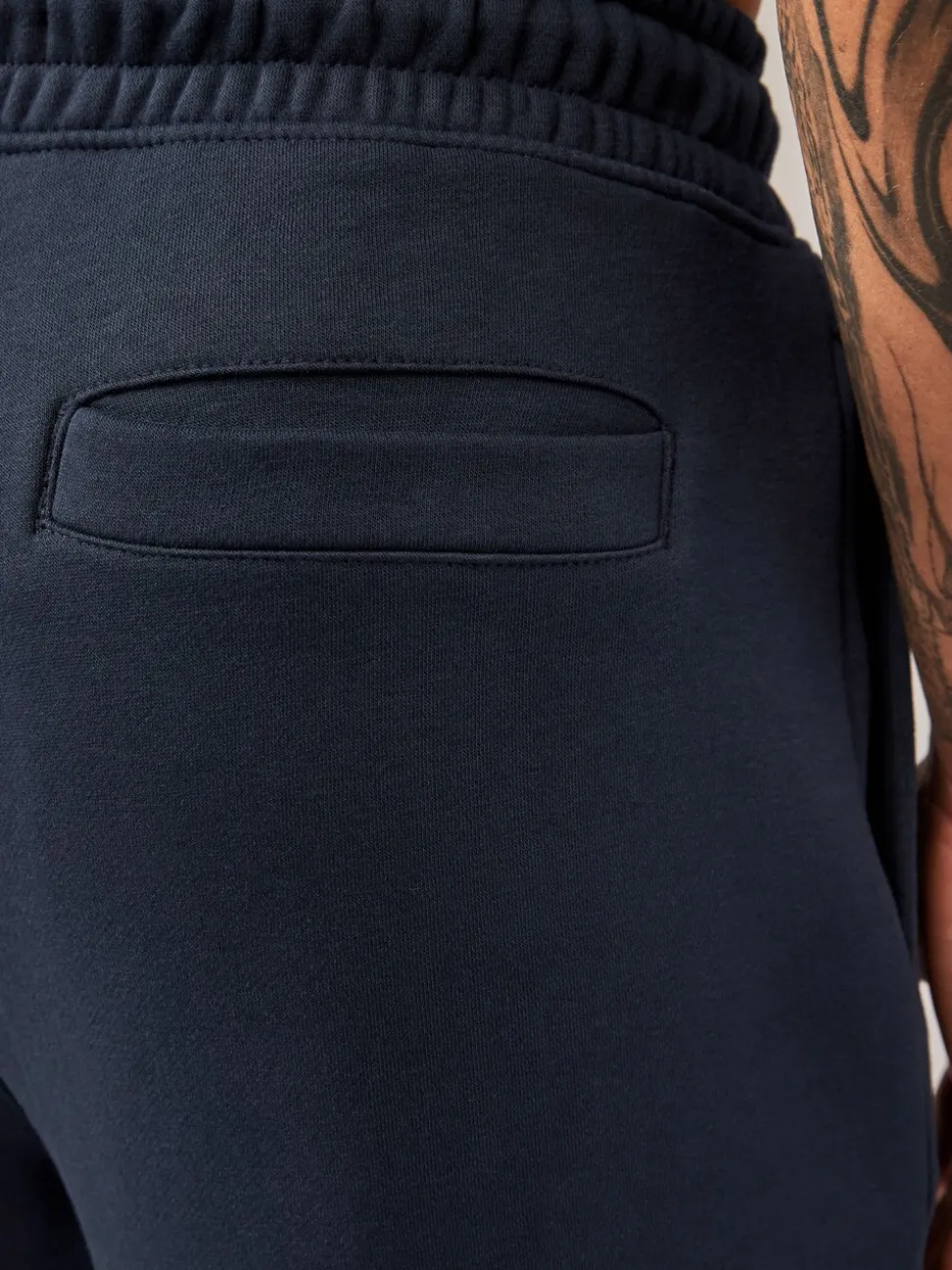 Navy Blue Regular Fit Cotton Rich Jersey Joggers