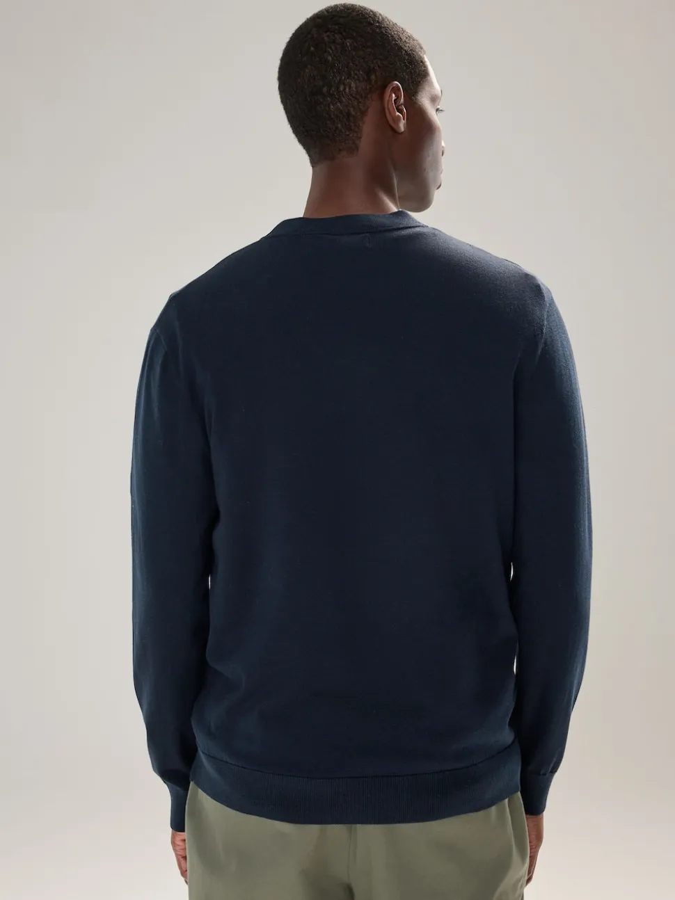 Navy Blue Regular Fit Cotton Rich Cardigan
