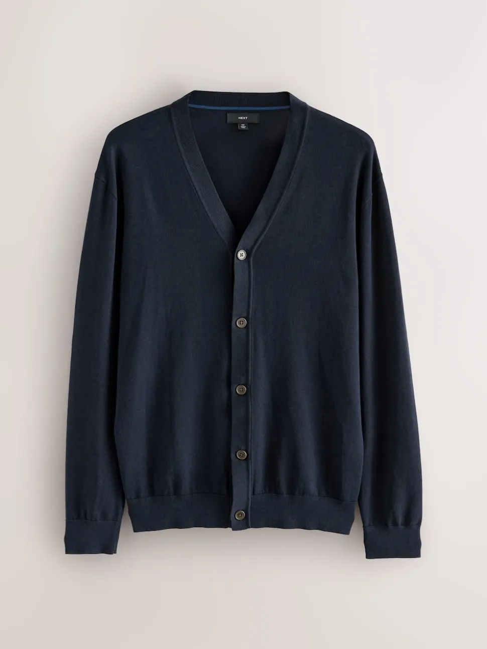 Navy Blue Regular Fit Cotton Rich Cardigan