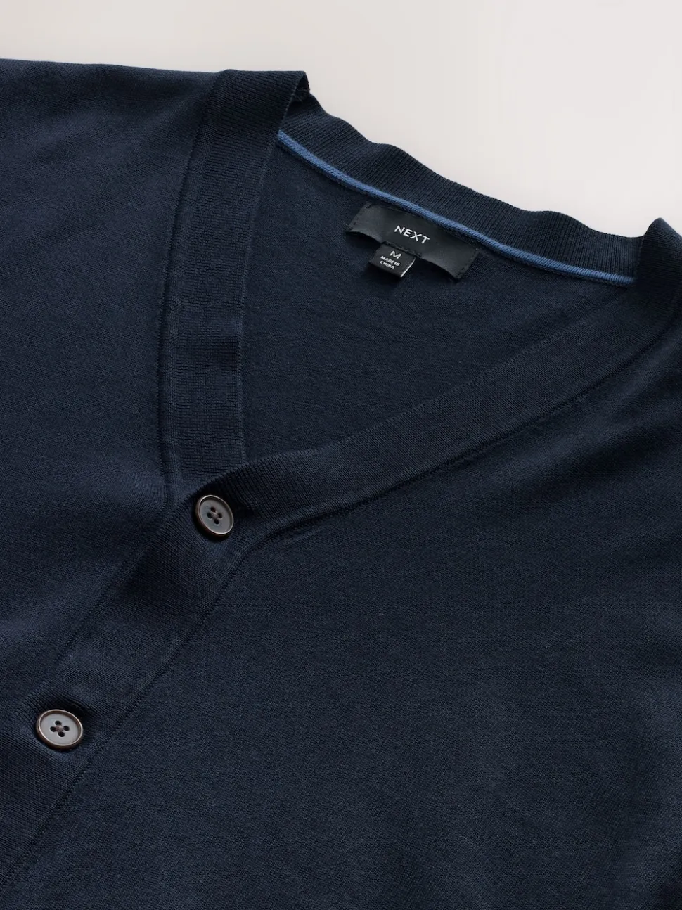 Navy Blue Regular Fit Cotton Rich Cardigan