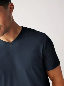 Navy Blue Regular Fit Essential V-Neck T-Shirt