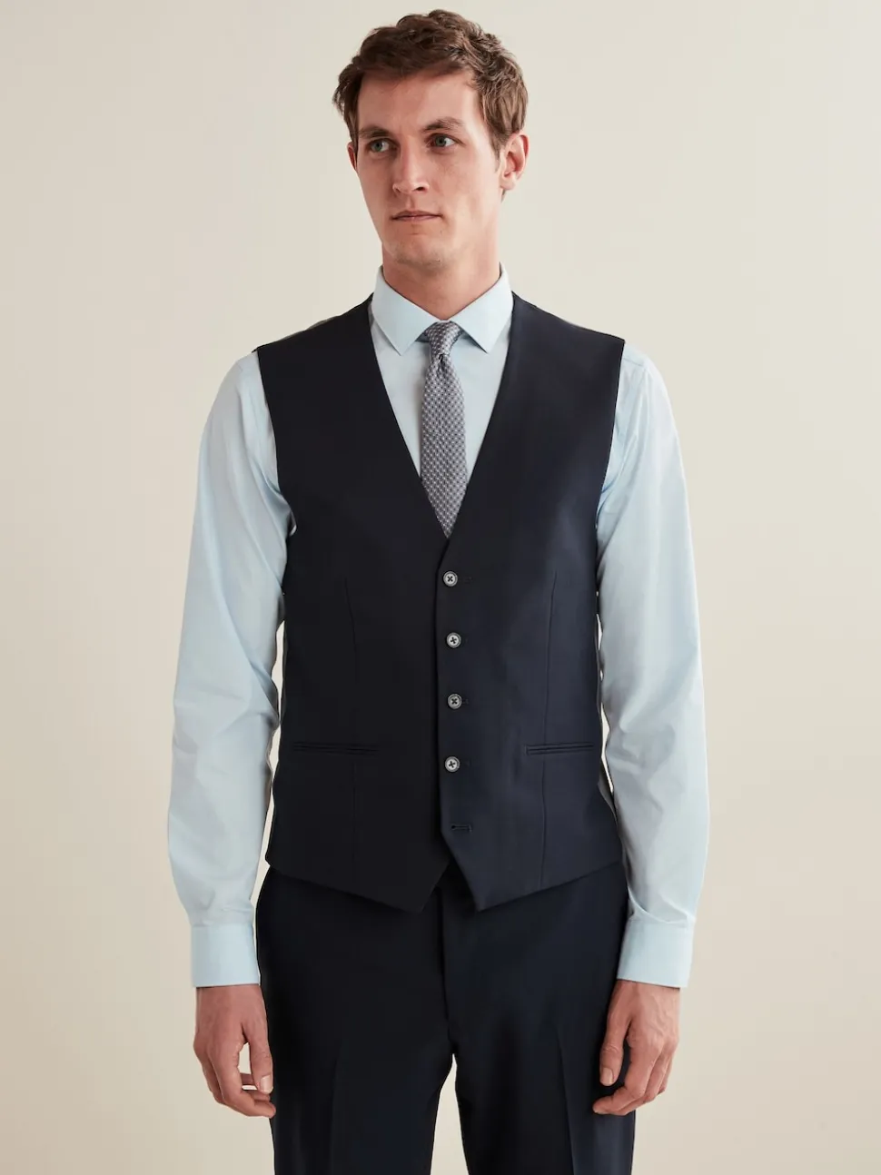Navy Blue Regular Fit Essential Suit Waistcoat