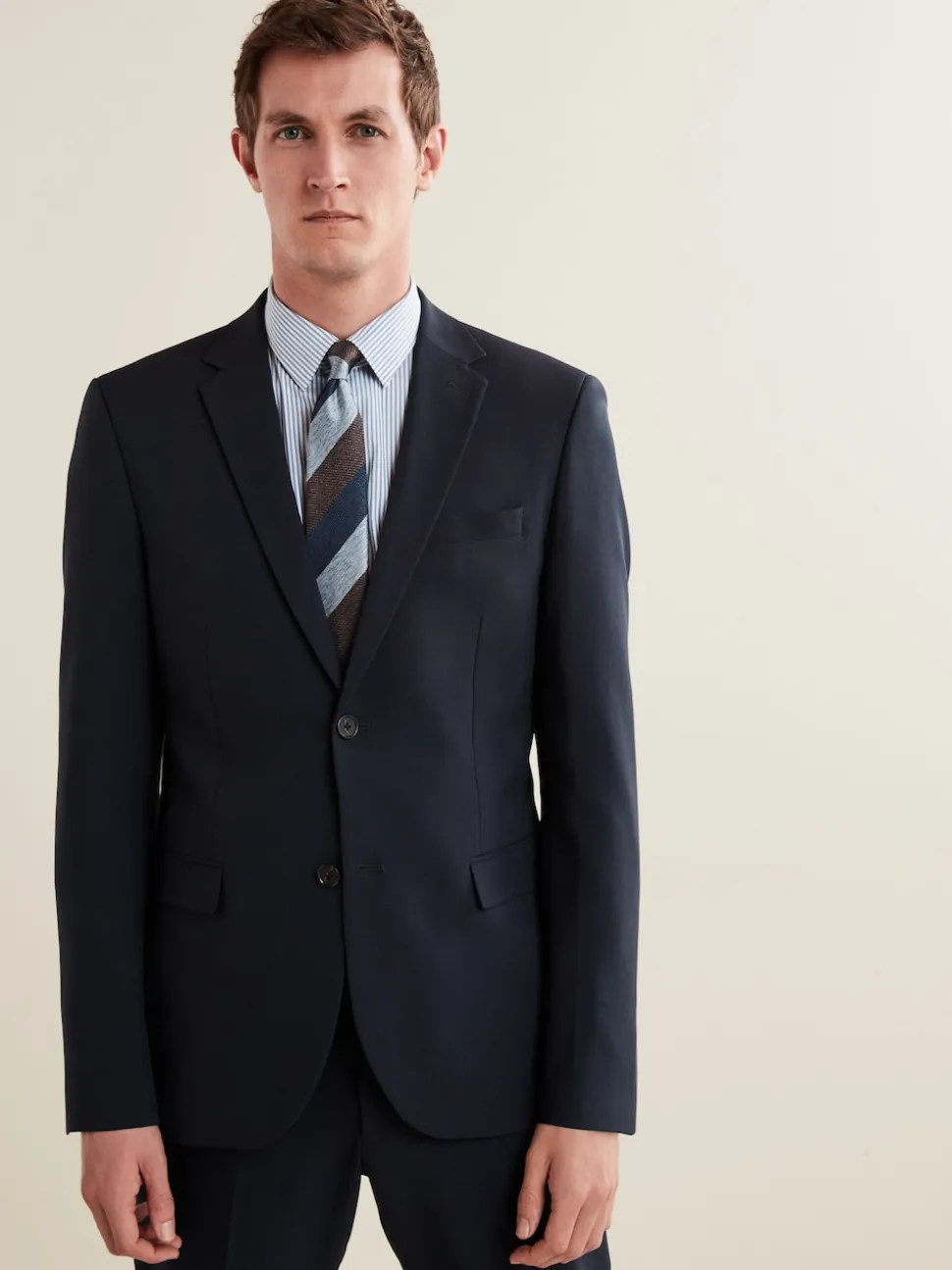 Navy Blue Regular Fit Essential Suit Jacket