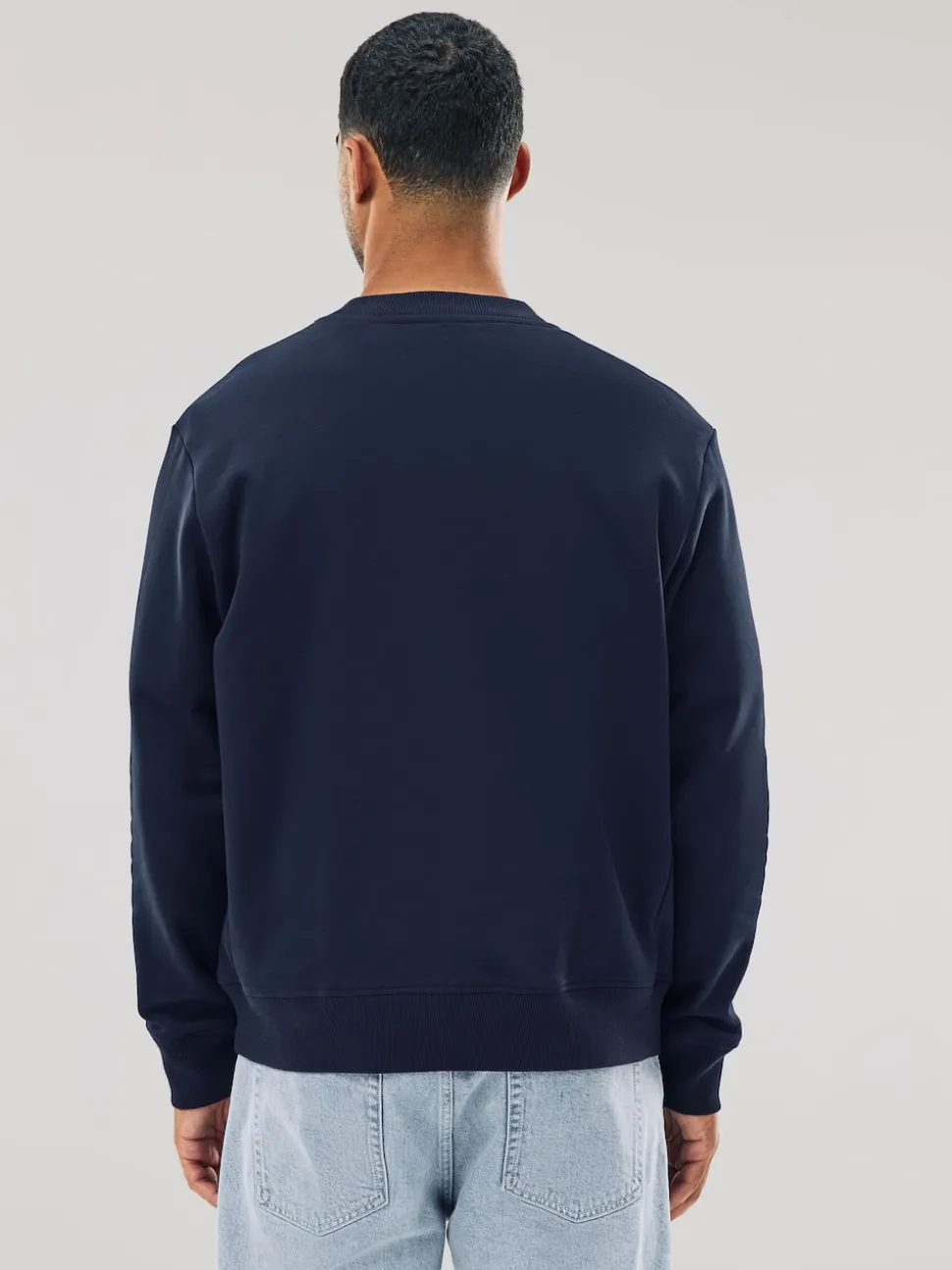 Navy Blue Regular Fit Heavyweight Cotton Rich Crew Neck Sweatshirt