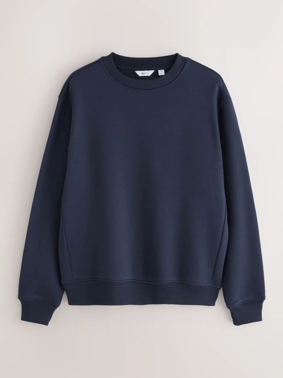 Navy Blue Regular Fit Heavyweight Cotton Rich Crew Neck Sweatshirt