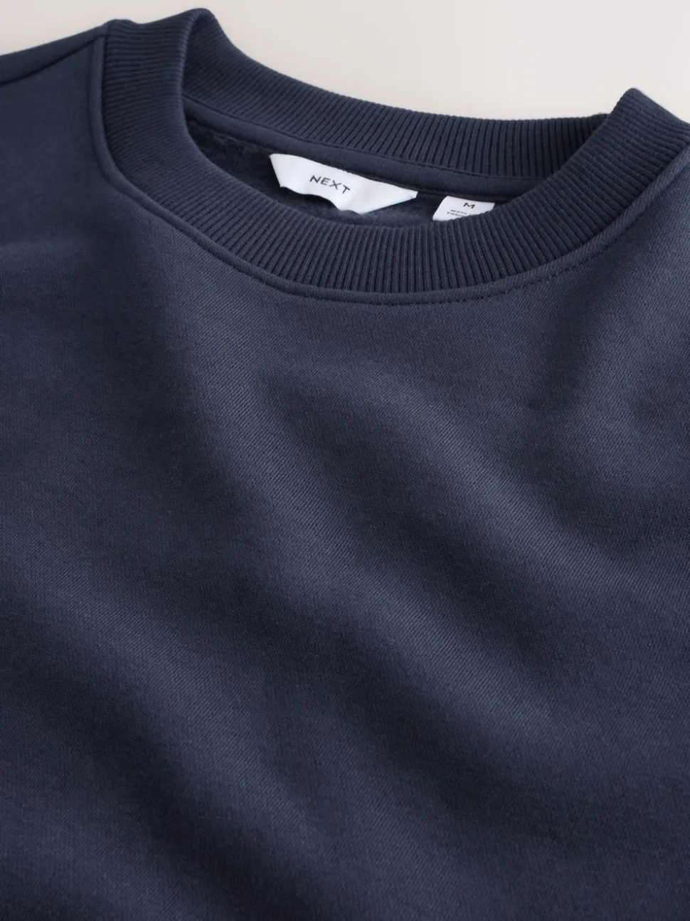 Navy Blue Regular Fit Heavyweight Cotton Rich Crew Neck Sweatshirt