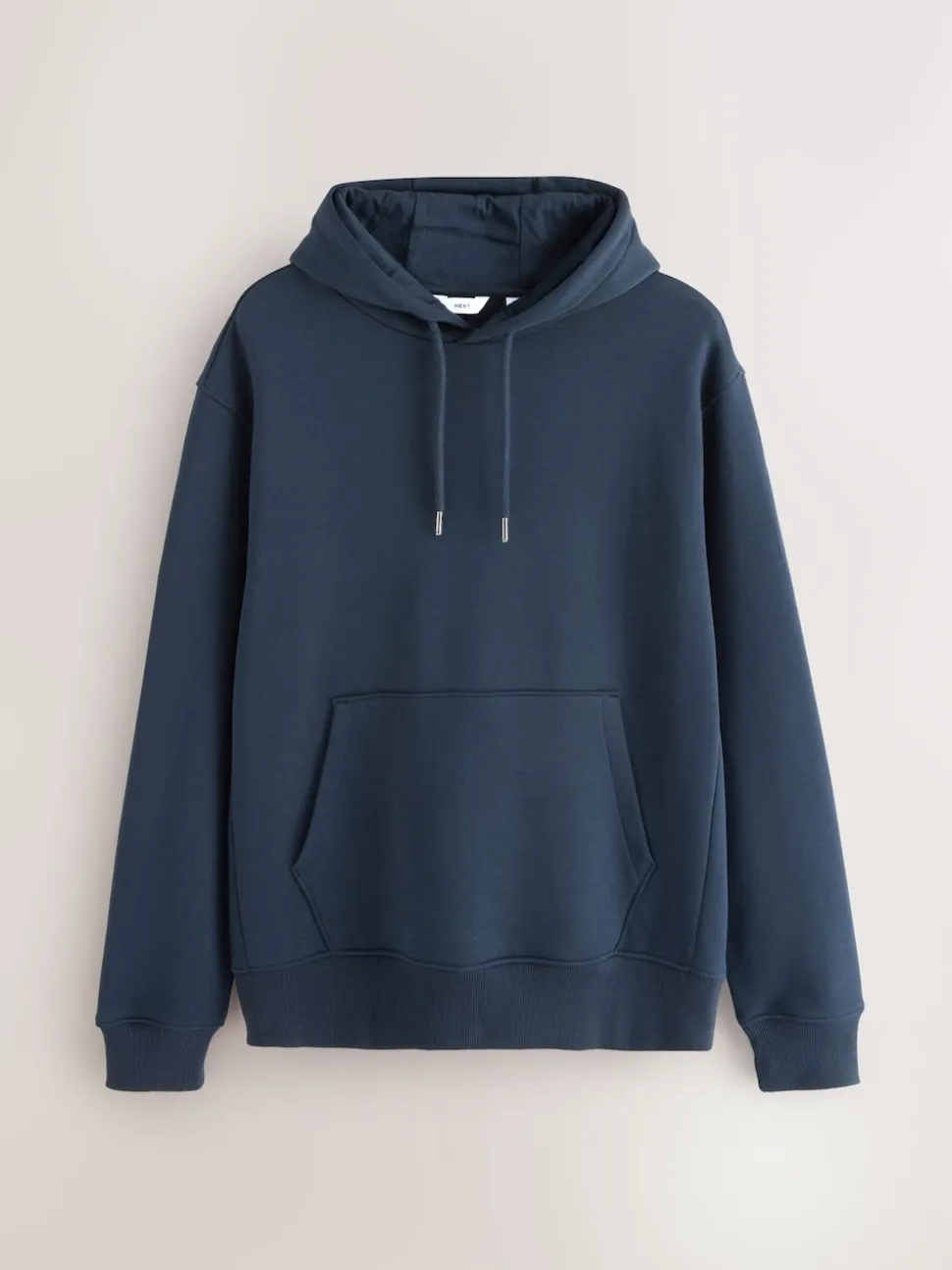 Navy Blue Regular Fit Heavyweight Cotton Rich Jersey Hoodie