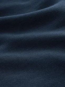 Navy Blue Regular Fit Heavyweight Cotton Rich Jersey Hoodie