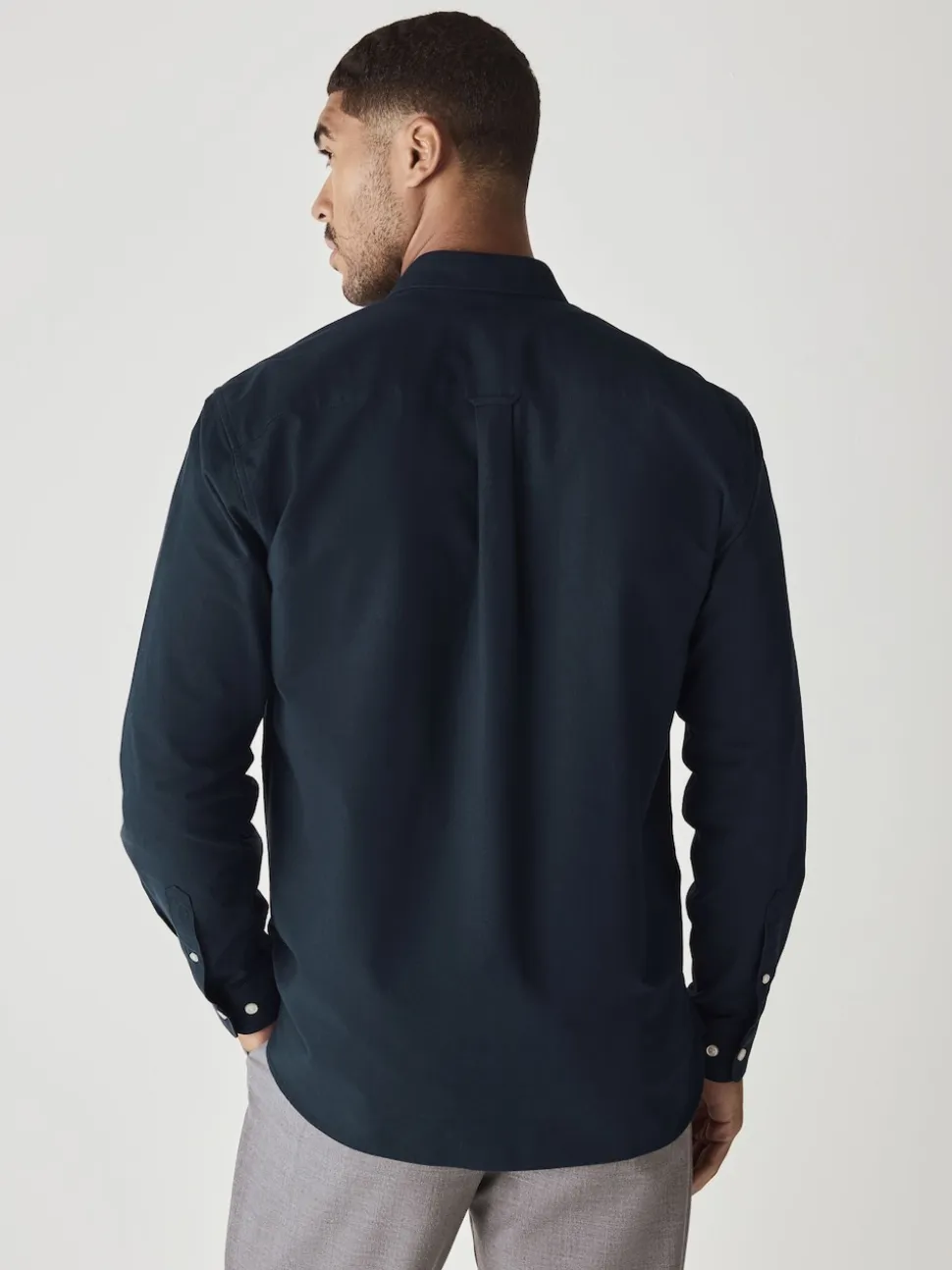 Navy Blue Regular Fit Long Sleeve Oxford Shirt