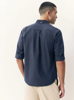Navy Blue Regular Fit Long Sleeve Oxford Shirt