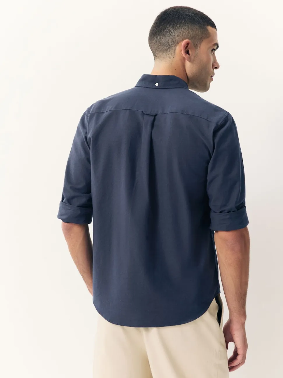 Navy Blue Regular Fit Long Sleeve Oxford Shirt