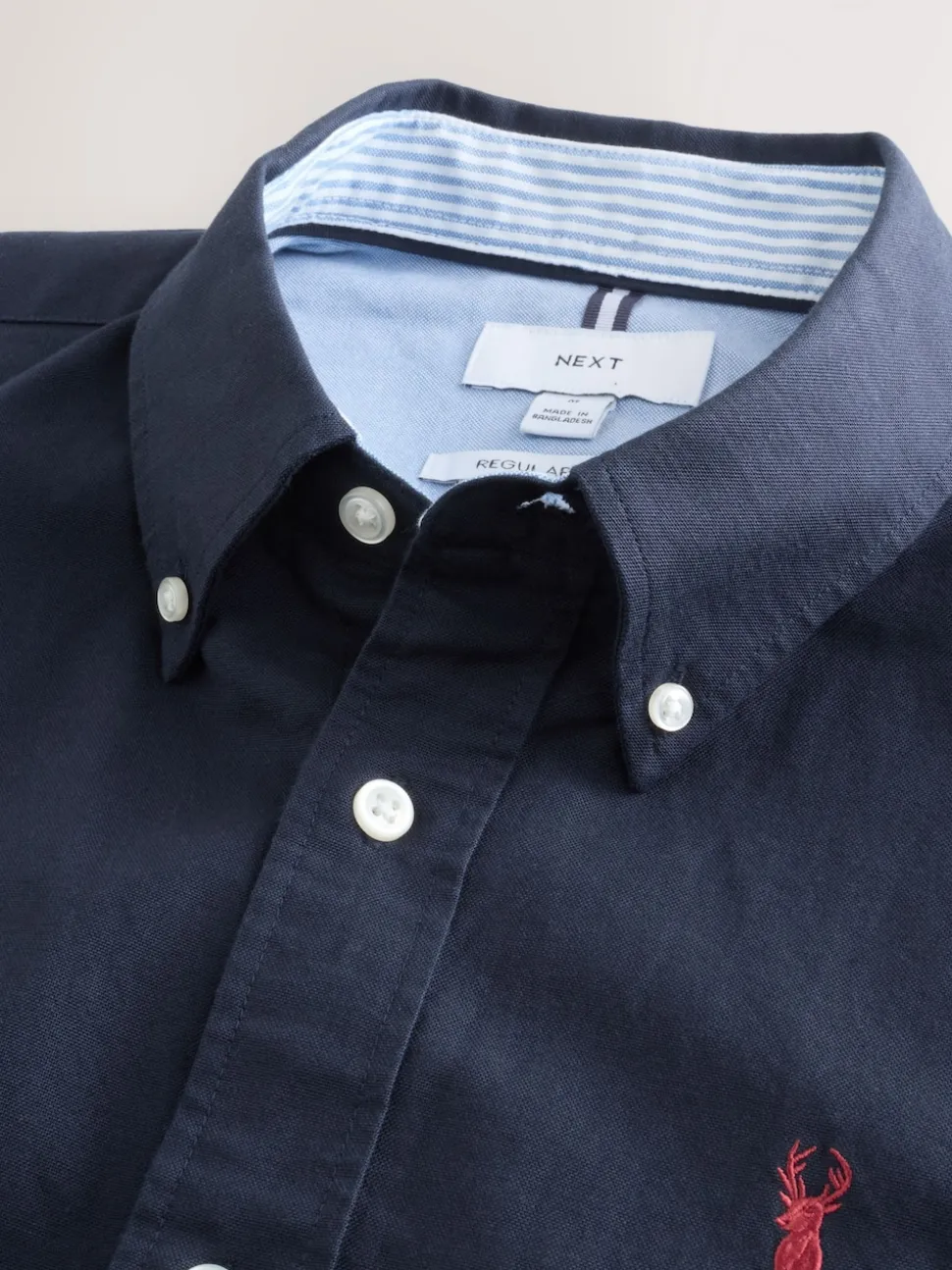 Navy Blue Regular Fit Long Sleeve Oxford Shirt