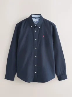 Navy Blue Regular Fit Long Sleeve Oxford Shirt