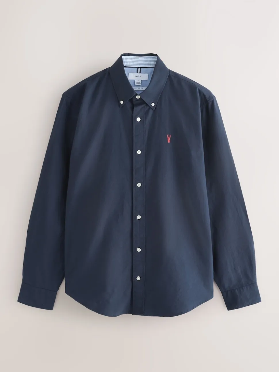 Navy Blue Regular Fit Long Sleeve Oxford Shirt