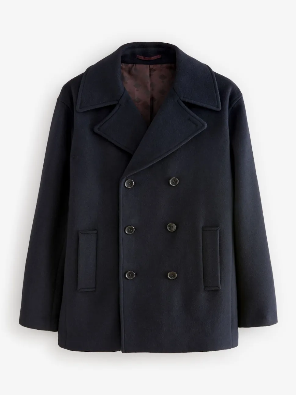 Navy Blue Regular Fit N.Premium Soft Touch Peacoat with Wool