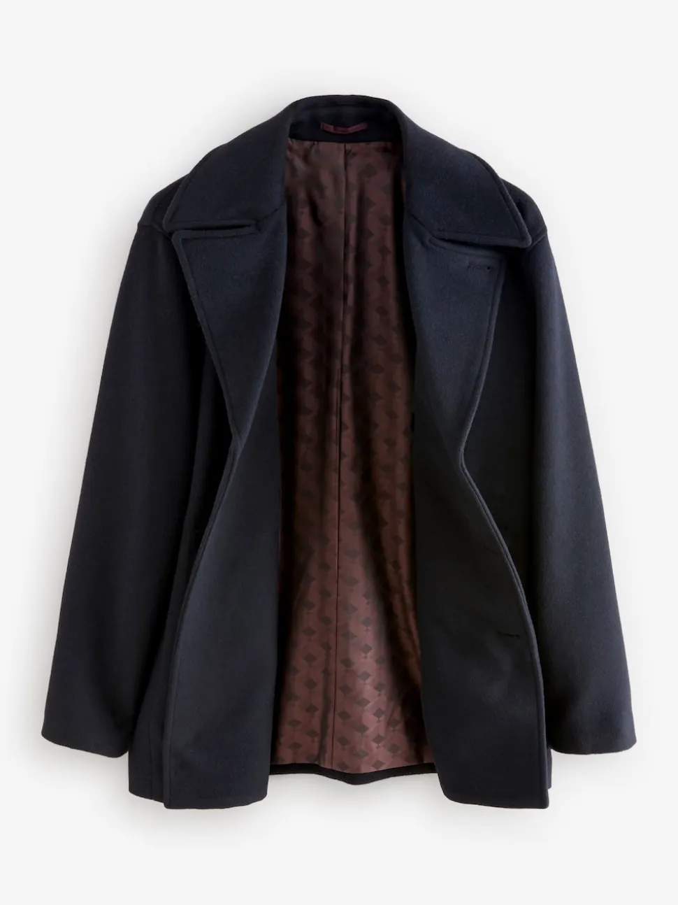 Navy Blue Regular Fit N.Premium Soft Touch Peacoat with Wool