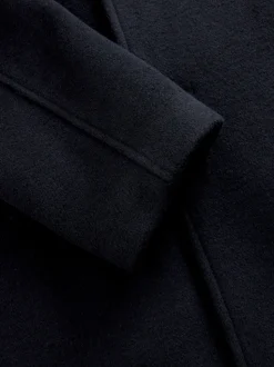 Navy Blue Regular Fit N.Premium Soft Touch Peacoat with Wool