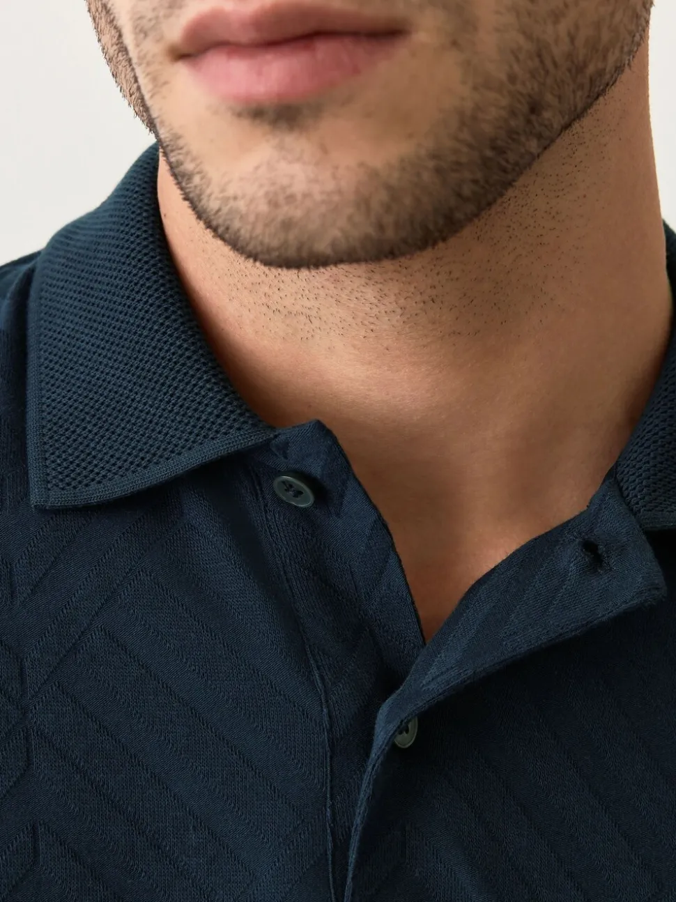 Navy Blue Regular Fit N.Premium Smart Jaquard Polo Shirt