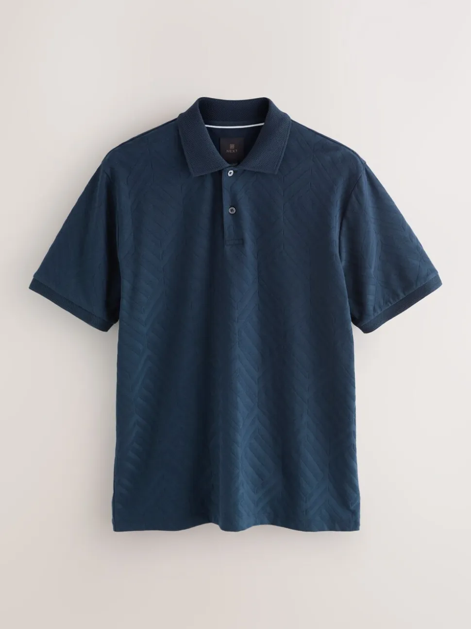 Navy Blue Regular Fit N.Premium Smart Jaquard Polo Shirt