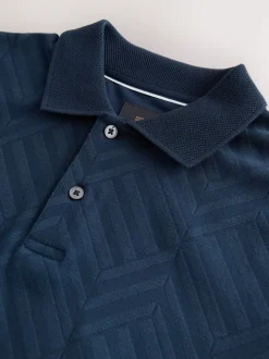 Navy Blue Regular Fit N.Premium Smart Jaquard Polo Shirt