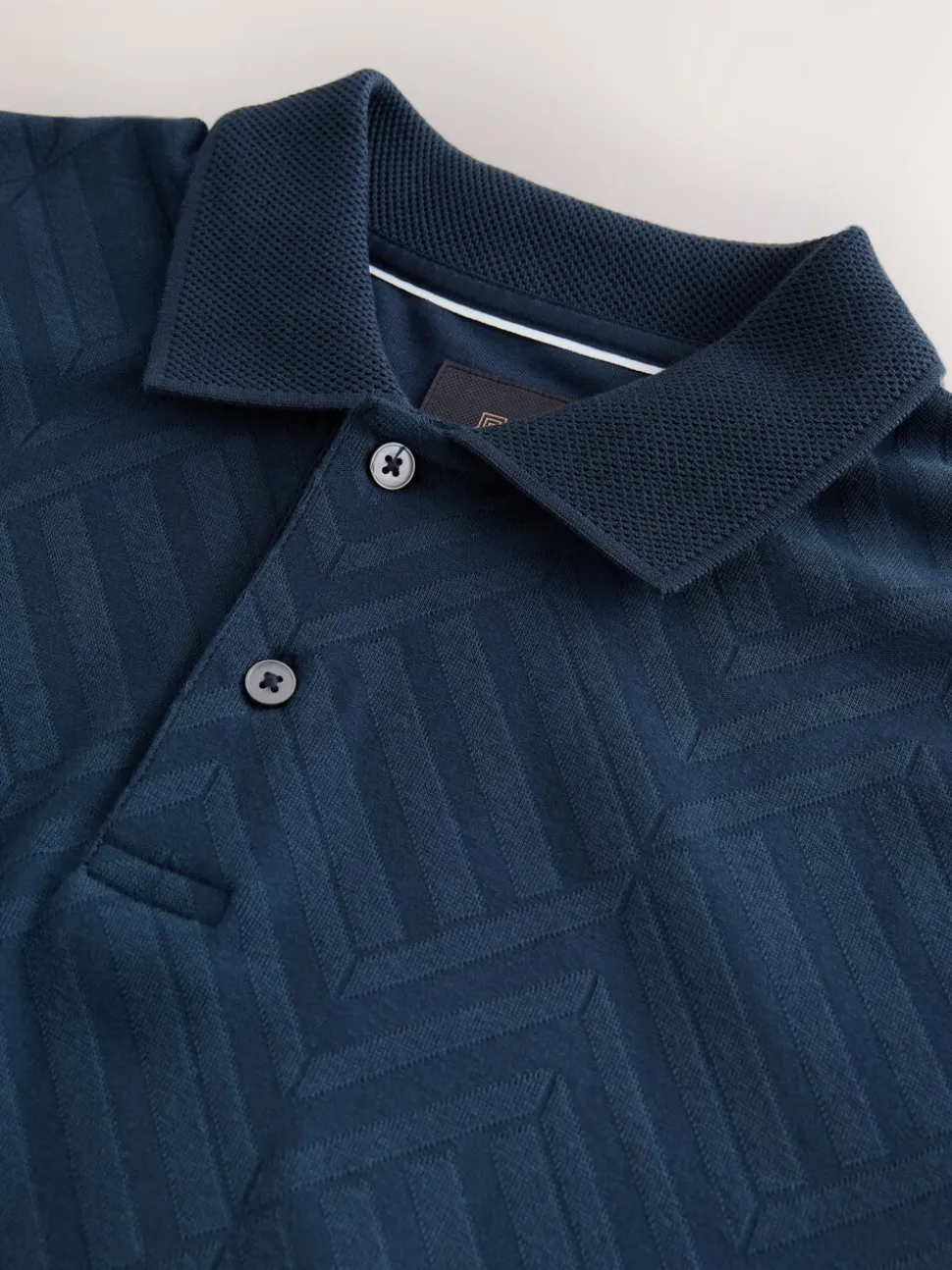 Navy Blue Regular Fit N.Premium Smart Jaquard Polo Shirt