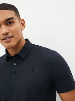 Navy Blue Regular Fit Short Sleeve Polo Shirt
