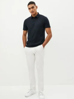 Navy Blue Regular Fit Short Sleeve Polo Shirt