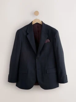 Navy Blue Regular Fit Signature Nova Fides 100% Italian Wool Suit Jacket