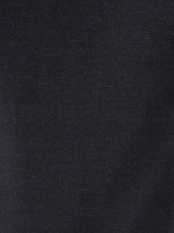 Navy Blue Regular Fit Signature 100% Wool Trousers With Motion Flex Waistband