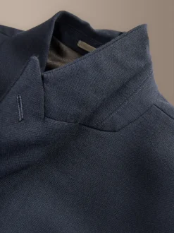 Navy Blue Regular Fit Signature Leomaster Wool Rich Double Breasted Blazer