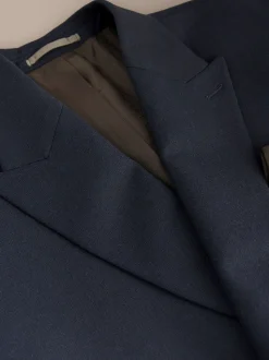 Navy Blue Regular Fit Signature Leomaster Wool Rich Double Breasted Blazer