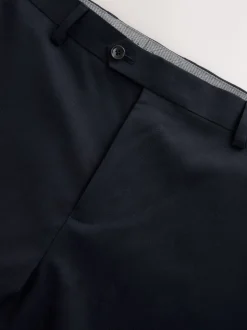 Navy Blue Regular Fit Slim Fit Signature Nova Fides 100% Italian Wool Suit Trousers