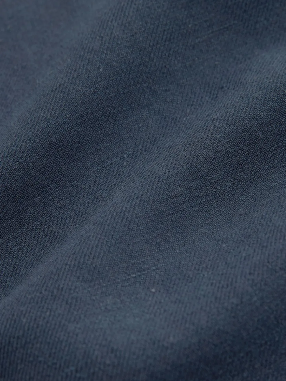 Navy Blue Regular Fit Smart Linen Cotton Blend Belted Trousers