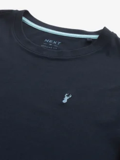 Navy Blue Regular Fit Stag T-Shirt