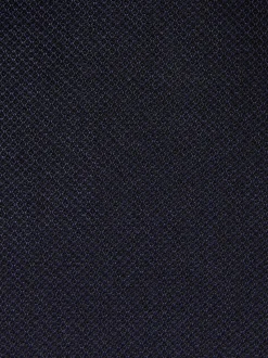 Navy Blue Regular Fit Textured Suit Jacket